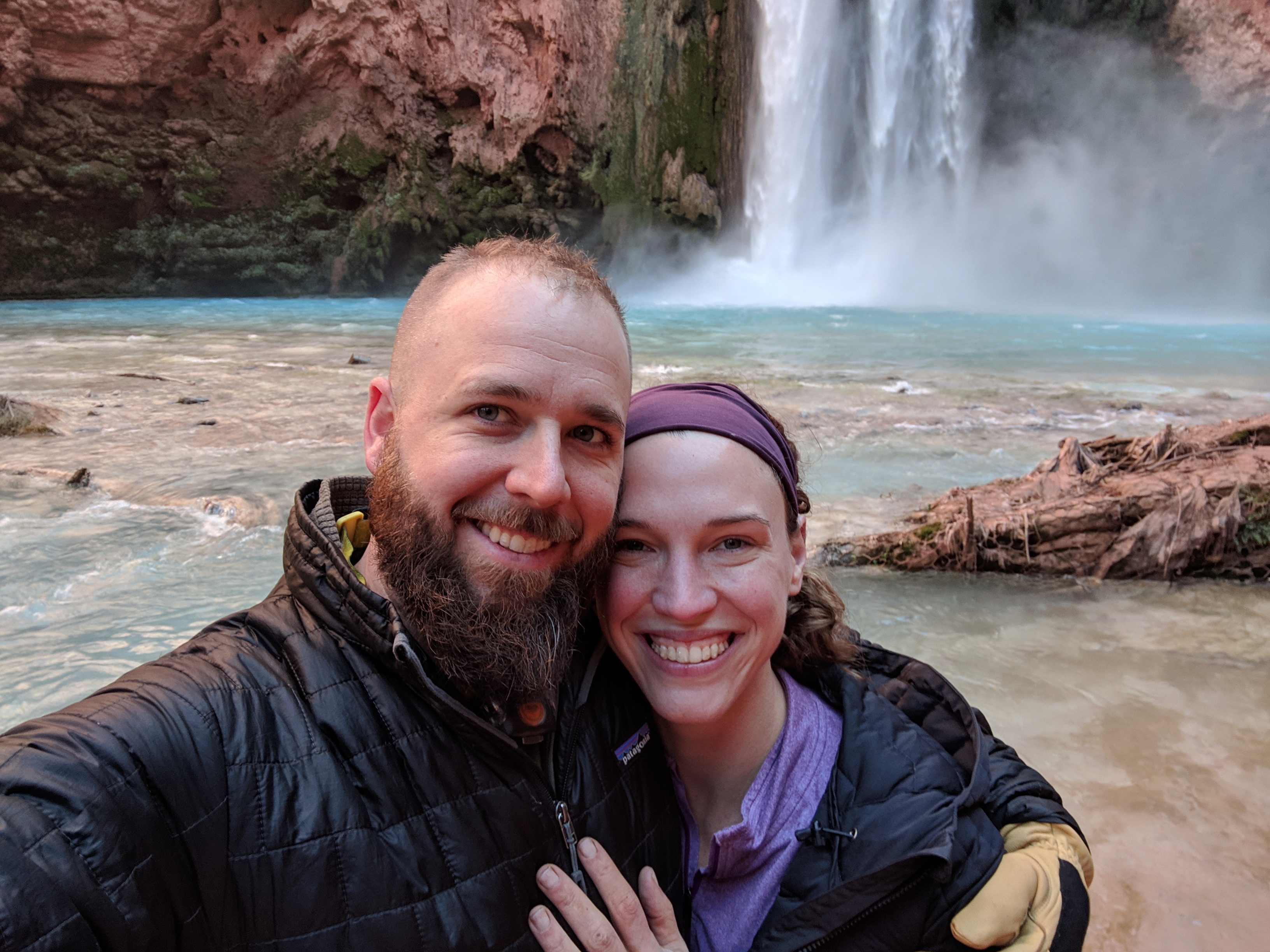 Hannah and her husband Chris hiking at Havasupai Falls.
